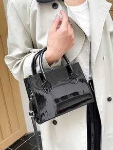 單色pu時尚&休閒&校園風格,優雅&時尚的女士手提包