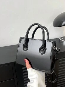 單色pu時尚&休閒&校園風格,優雅&時尚的女士手提包