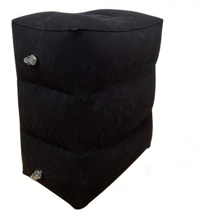 1pc Flocking PVC Inflatable Ottomans Footstool, Airplane Ottomans, Train And Car Leg Supports