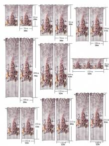 1件聖誕圖案印花窗簾 - 多彩色 - 查看 5