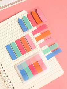 MOKA 100 页套装 5 色条纹标签贴纸、PET 便利贴、多色 N 次可重复使用便签