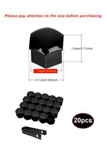20pcs Set Wheel Lug Nut Covers, Fit For 17mm Tires - Black - View 4