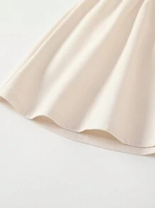 Vestido De Otoño Para Niñas De Bloque De Color En Color Blanco Roto - Albaricoque - Ver 4