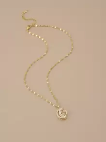 1 件时尚优雅奢华心形锆石 18K 金不锈钢项链女士