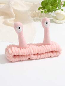 1件粉色女士髮飾,簡潔可愛有趣的大眼睛髮箍,創意蝸牛洗臉頭帶