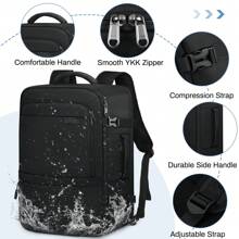 Travel Backpack For Men Women 40L Carry On Backpack Airline Approved 17 Inch Laptop Backpack Waterproof Large Backpack Luggage Daypack Business College Weekender Overnight Backpack - 黑色 - 查看 4