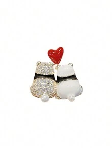 1只女士防曬胸針,日式風格可愛的小熊胸針,不透光,高端女士套裝飾品,精美裝飾珠寶