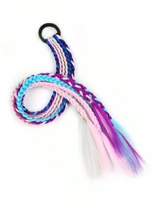 時尚延長 6 條辮子一體合成耐熱接髮黑色紅色金銀絲棕色藍色白色綠色多色彩色編織頭髮巨型辮子用於日常假期角色扮演派對和新年禮物編織時尚辮子延長頭髮 1 件 - 彩色 - 查看 5