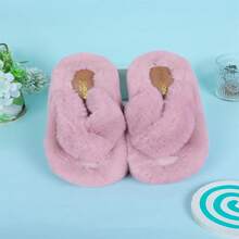 2023新款女式毛皮拖鞋,韓國風格厚底7cm增高舒適拖鞋,適用於春夏秋冬矮小女孩 - 粉色 - 查看 8