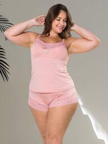 Women Pajama Sets - 藕粉色 - 查看 1