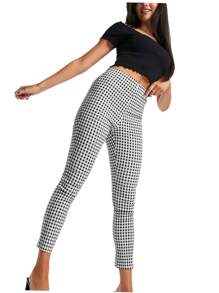 Pantalon de pinzas de vestir - Blanco y Negro - Ver 1