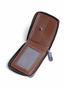 BATSIOE Men's Classic Fashionable Letter Print Zipper Wallet, European And American Business Style, Multiple Card Slots And Coin Pocket - Blue - View 4