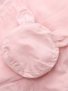 Annil 少女風斗篷外套春秋季休閒純色帽衫風褸粉色