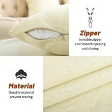 4入組雪人雪花糖果拐杖冬青歡樂聖誕花圈紅白色抱枕套,漫畫農舍復古冬季聖誕節抱枕套,亞麻製紋飾墊套45×45cm/18"×18",適用於聖誕派對客廳/臥室/沙發/床上裝飾/禮物 - 紅白色 - 查看 9