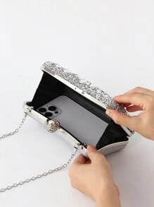女士鑽石裝飾晚宴包,適用於婚禮,派對,手提袋,斜跨包
