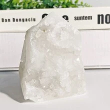 1塊自然白水晶簇晶柱狀石英標本,可用作桌上裝飾與水晶治療 - 白色晶洞簇點 - 查看 14