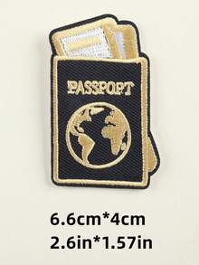 3入組卡通護照刺繡布補丁,用於diy衣服、褲子、帽子、包、鞋子、手機殼等衣飾配件裝飾,可熨式