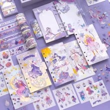 Set De 94 Piezas De Recortes De Dibujos Animados Para Álbumes De Recortes, Pegatinas Para Diarios, Cuaderno, Cinta Y Clip De Papel - Rosa - Ver 3