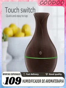 Humidificador Aromático de Madera: Aromatizador Natural, Difusor de Aromas, Humidificador de Aromaterapia, Humidificador Elegante, Humidificador de Madera para Ambientes Relajantes | Ideal para Casa y Oficina | 200ml. - Negro - Ver 1