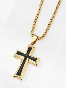 1 Pieza Collar Colgante De Cruz Gótica Para Hombres - colgante de moda - Ver 8