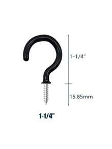 5pcs Ceiling Hooks, Screw-in Wall Hooks - Black - View 5