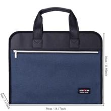 1 件新款男士黑色防水辦公文件袋,商務公文包大容量,適合辦公室和商務旅行,律師辦公包經典公文包商務工作男士禮品文件夾防盜便攜式純色公文包男士聖誕萬聖節禮物 - 藍色 - 查看 4