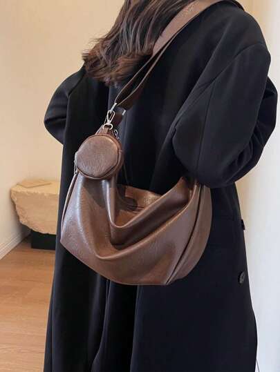 Maillard 彩色时尚女士斜挎单肩包，带零钱包，柔软 PU 材质，适合日常和通勤装扮