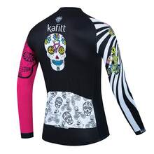 KAFITT Koszulka rowerowa z nadrukiem, 1 szt., Oddychająca i szybkoschnąca, cienka koszulka z długim rękawem, unisex, na wiosnę i jesień, Kombinezon na rower szosowy, Profesjonalne ubrania do rowerów górskich, Odzież sportowa Sprzęt outdoorowy