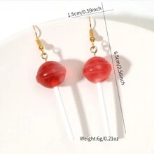 1pair Of Cute And Unique Earrings - Red - View 4