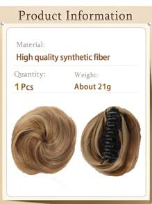 1只小爪子夾子,亂糟糟的和貓耳朵(蒸的貓耳朵形麵包)假髮包,扩展女孩披肩的发片(一包,一片,多種顏色)