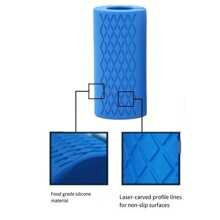 1pc Silicone Dumbbell Grip For Gym And Home Workout, Silicone Barbell Grip For Thick Bar And Special Training On Dumbbell And Barbell - Blue - View 2