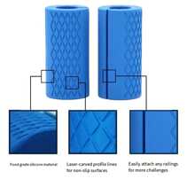 1pc Silicone Dumbbell Grip For Gym And Home Workout, Silicone Barbell Grip For Thick Bar And Special Training On Dumbbell And Barbell - Blue - View 3