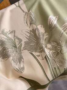 FADZOYLE 1條綠色女士圍巾,羊絨手感,長款時尚流蘇披肩圍巾,經典花卉印花,保暖柔軟,大尺寸秋冬時尚大披肩和圍巾,適合日常生活晚會旅行辦公休閒婚禮送禮等場合,優雅 - 綠色 - 查看 5