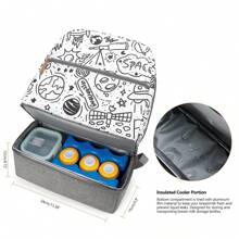 Mochila Grande De Pañales Con Capacidad Para Múltiples Funciones De Viaje Para Mamás Con Cochecito, Comedor Al Aire Libre, Preservación E Aislamiento De Alimentos Para Bebés - Gris Claro - Ver 3