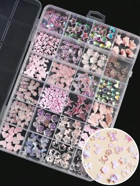 カートゥーン可愛い&シンプルなスタイル ミックスレジン ネイルアート デコレーションセット DIYネイルチャーム ネイルジェム ネイルサプライ