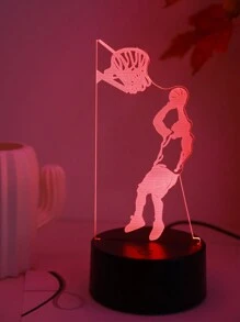 1 pieza luz nocturna 3d con interruptor táctil, lámpara de ambiente decorativa que cambia de color - Multicolor - Ver 11