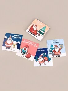 30pcs Christmas Greeting Cards Set, Cartoon Cute Xmas Student Greeting Postcards For Sending Blessings To Friends - Multicolor - View 4