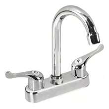 Llave Mezcladora Lavabo Cuello Curvo Largo - Plateado - Ver 1