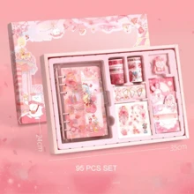 Set De 94 Piezas De Recortes De Dibujos Animados Para Álbumes De Recortes, Pegatinas Para Diarios, Cuaderno, Cinta Y Clip De Papel - Rosa - Ver 4