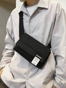 Men's Multifunctional Waterproof Casual Shoulder Crossbody Bag Shoulder Bag Sling Bag Side Bag Messenger Bag Black Bag School Bag Valentines Gift For Men - Black - View 4