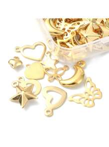 60个12款不锈钢吊坠，混合形状，金色 - 金黃色 - 查看 1