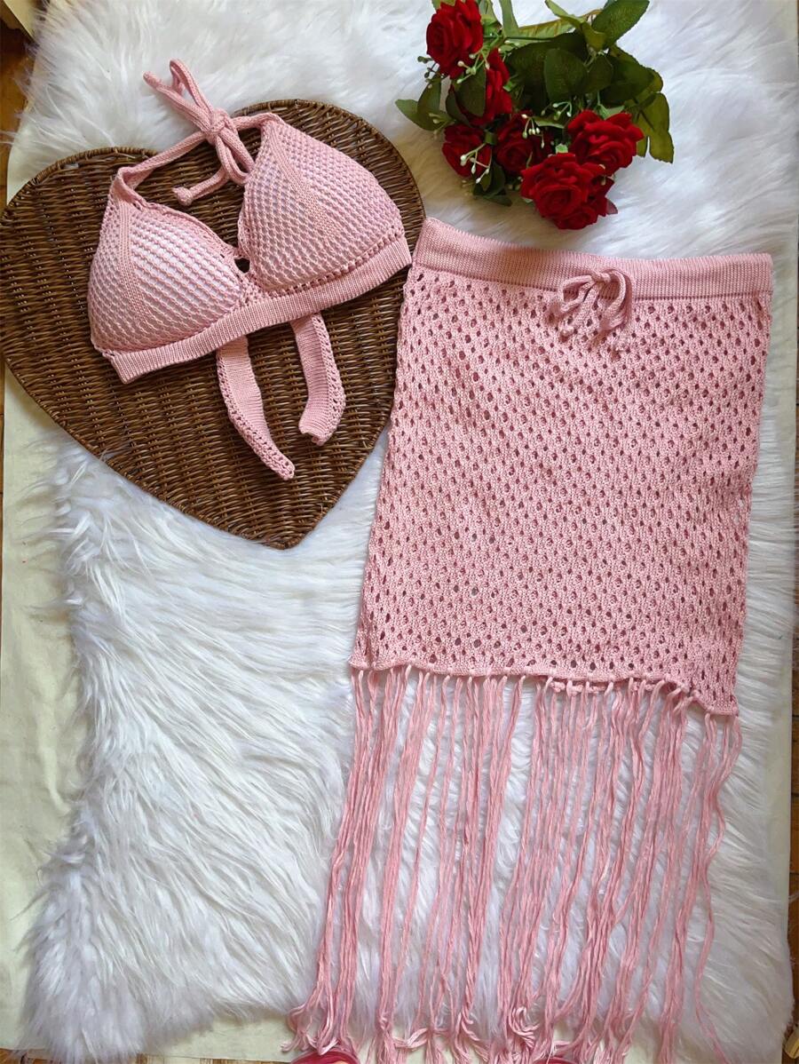 Women Sweater Co-ords - Pink - View 1