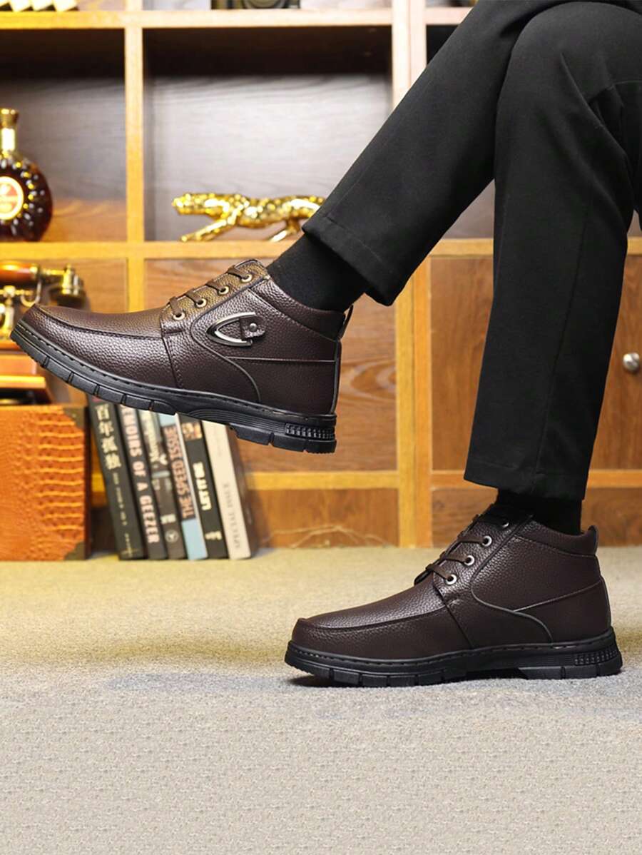 Botas De Motocicleta Para Hombres - Marrón - Ver 1