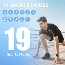 1入組粉色的智能手錶適合男士女性BT錶盤健身追蹤1.32"高清全觸摸屏心率睡眠監測活動跟踪器IP67防水智能手錶適用於安卓手機適用於iphone - 粉色 - 查看 7