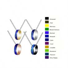 1pc Fashionable Simple 6mm Wide Copper Ring With Color Changing Effect & Stainless Steel Chain For Ring & Necklace - Rose Gold - View 1