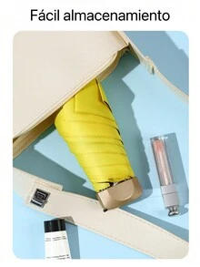 Mini Paragua A Prueba De Lluvia Y Viento, Ultraligero Y Plegable Portátil Para Uso Con Una Sola Mano. - Naranja - Ver 7