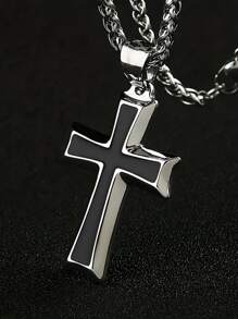 1 Pieza Collar Colgante De Cruz Gótica Para Hombres - colgante de moda - Ver 12