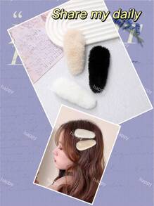 3 件裝女士和女孩時尚水滴形髮夾,甜美風格,適合日常佩戴,多色