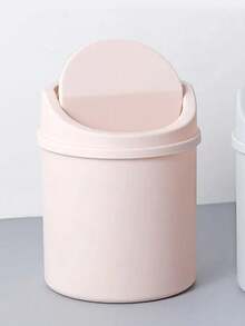 1pc Mini Pink Desktop Waste Bin - Pink - View 4
