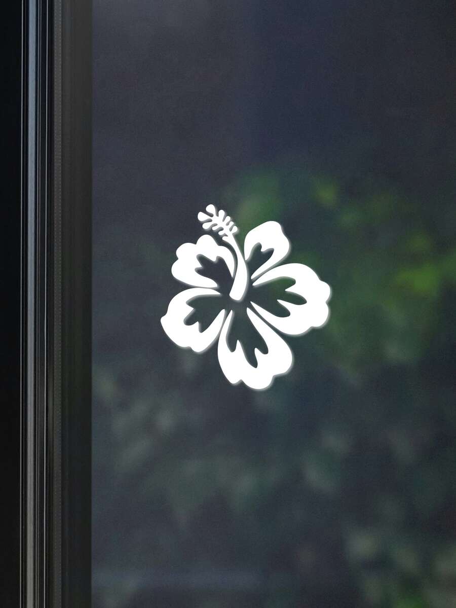 RandySticker Hawaiian Hibiscus Flower Decals - White - View 1